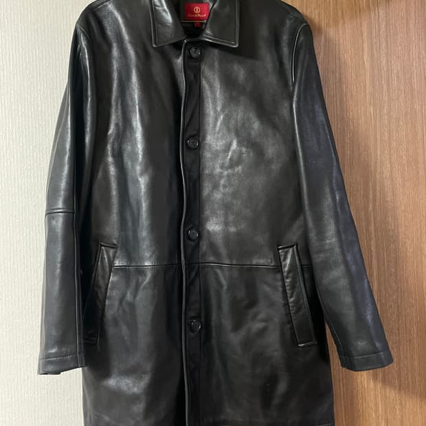 COLE HAAN 웨스턴 무드 램스킨 양가죽 레더 카 코트