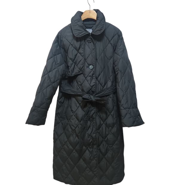 미착용급  자주 블랙 퀼팅 롱 코트