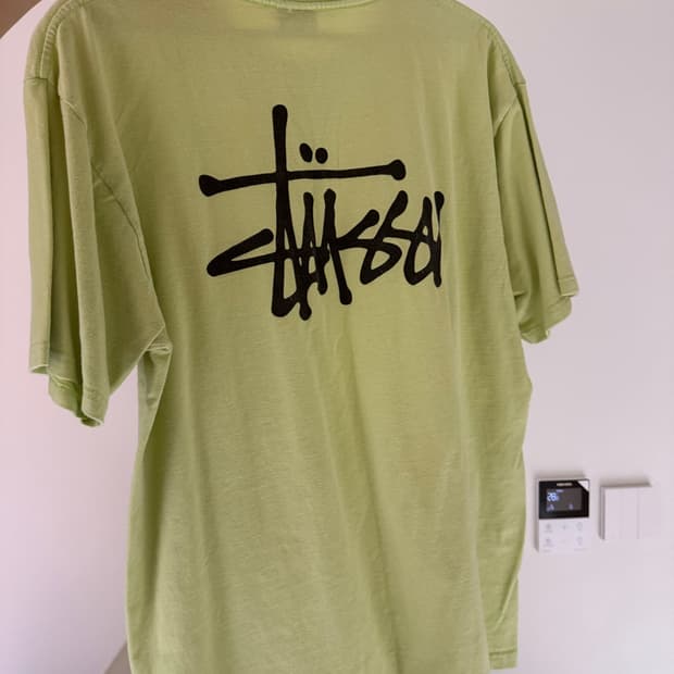 [L] stussy 로고 티셔츠 라임