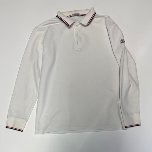 몽클레어 커스텀 리메이크 화이트 긴팔 카라티 M