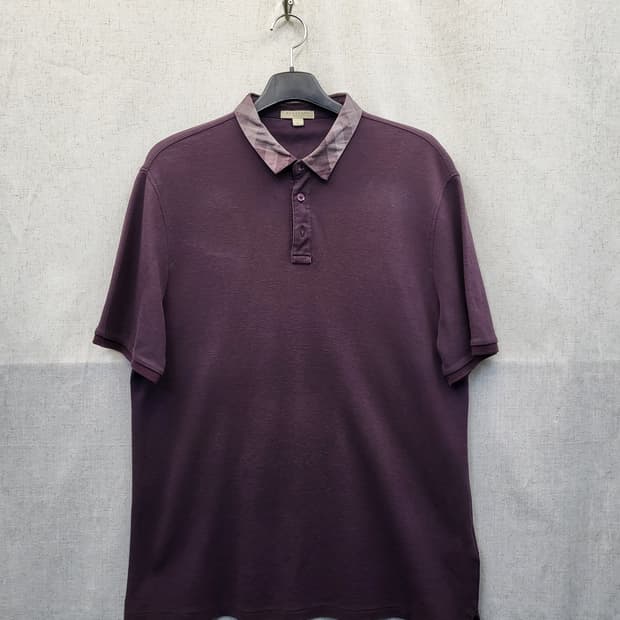 버버리 체크 반팔 폴로티