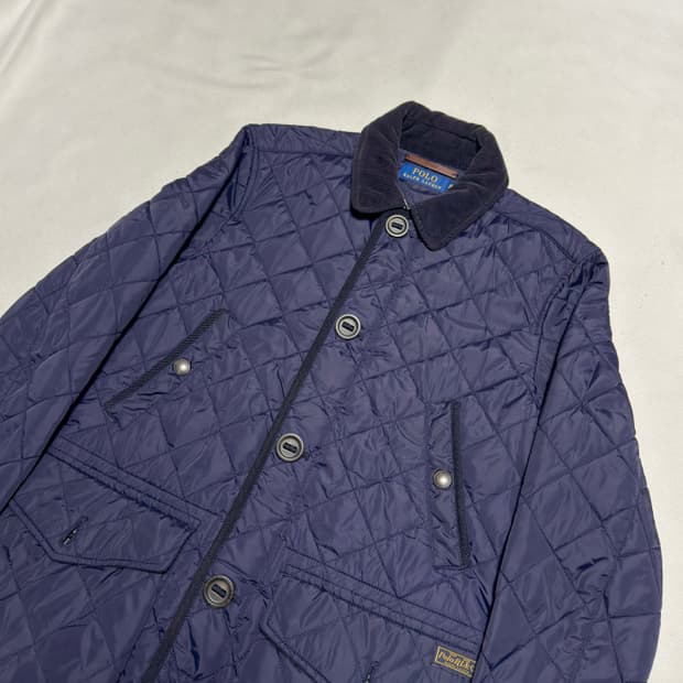 XS 폴로랄프로렌 코듀로이 카라 다이아 퀼팅자켓