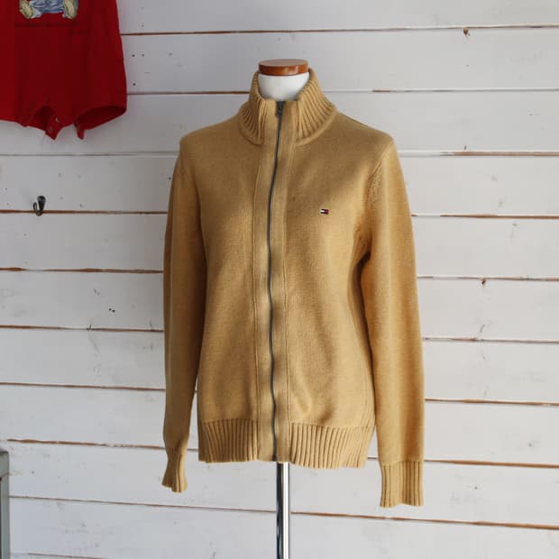 TOMMY HILFIGER 폴라 니트 집업 자켓 (여성용 S)