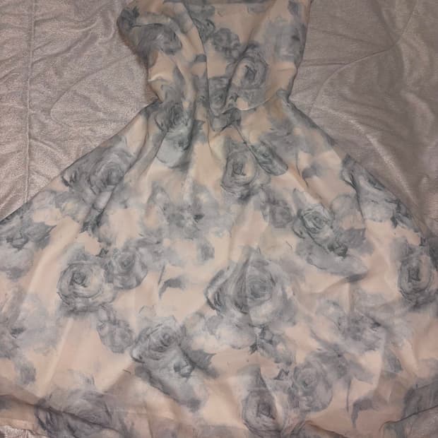 모리걸 하구미 페일 쉬폰원피스 플라워 나염 셔링 원피