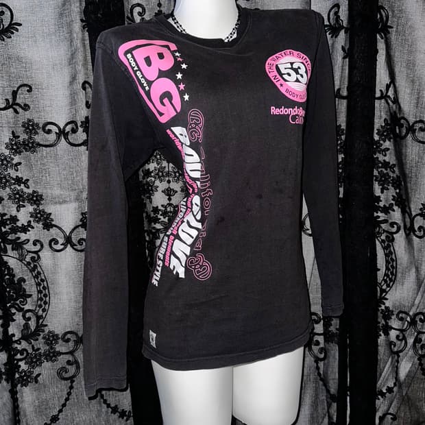 Pink lettering kitsch long-sleeved
