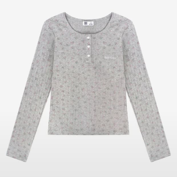 락케이크 플라워 패턴 티셔츠