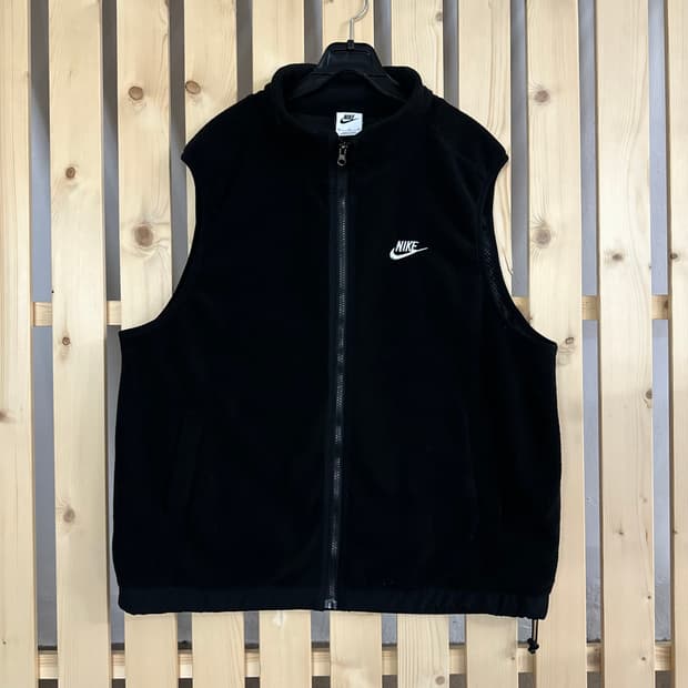 (XL) 나이키 빅로고 블랙 후리스 베스트 조끼 집업 플리스