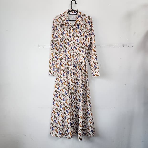 산드로 패턴 롱 원피스