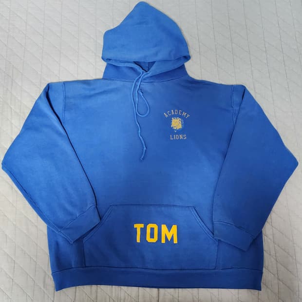 [XL] 80s 빈티지 러셀 애슬레틱 TOM 후디 후드티 페이디드 블루