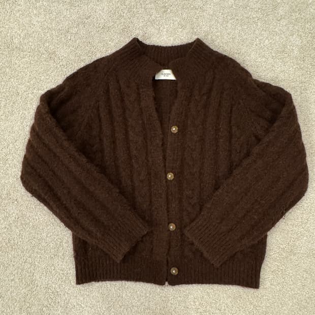 엘보른 브라운 니트 가디건