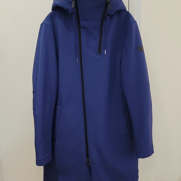 아르마니 익스체인지 블루 후드 집업 코트 남성용 100사이즈