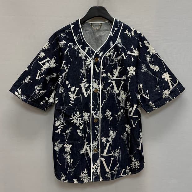 루이비통 LV 리프 데님 베이스볼 반팔셔츠 (100) 