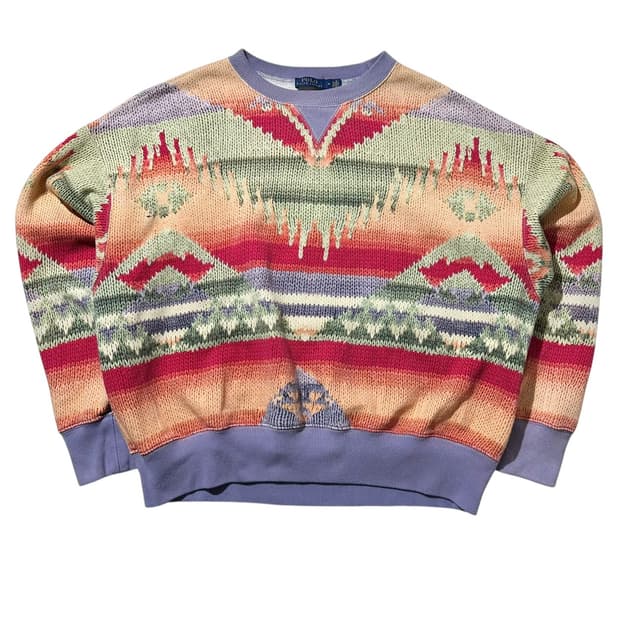 폴로 랄프로렌 사우스 웨스턴 아즈텍 패턴 맨투맨