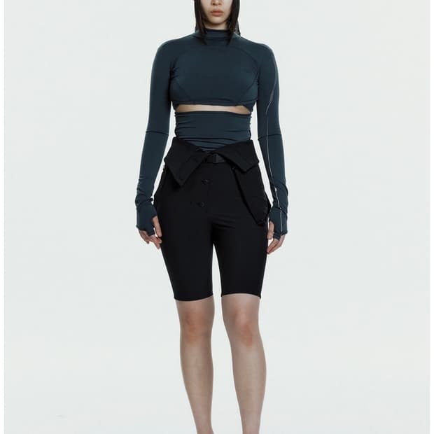 혜인서 더블 레이어 크롭 탑 xs