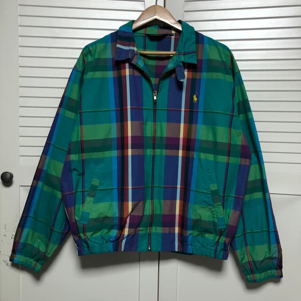 폴로 랄프로렌 스윙톱 멀티체크 자켓 블루종