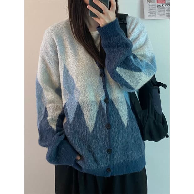 비슬로우 모헤어 니트 가디건