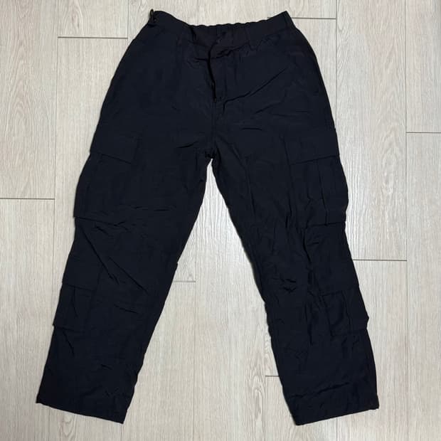 (XL)grooverhyme 블랙 나일론 카고 바지