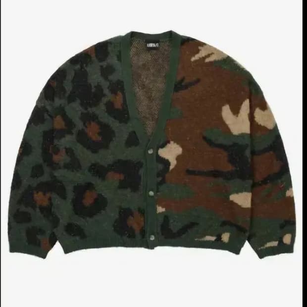 최종가 아조바이아조 레오파드 카모 가디건