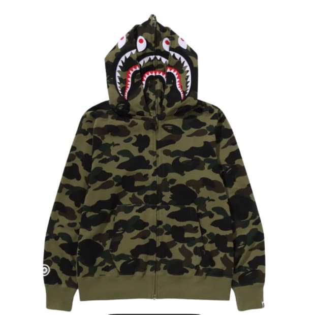 베이프 카모 샤크 후드집업 그린
