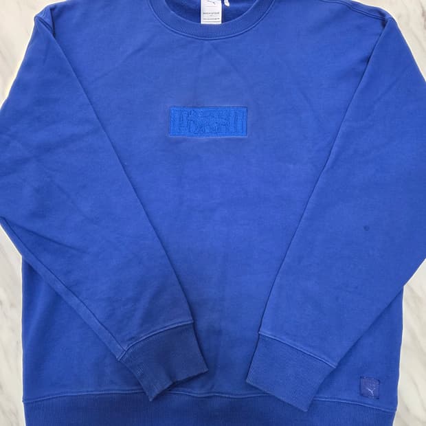 푸마 X 메종키츠네 로얄블루 크루넥 스웻셔츠