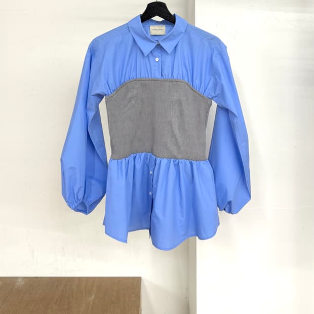 유나이티드 애로우즈 블루 버스티에 콤보 셔츠