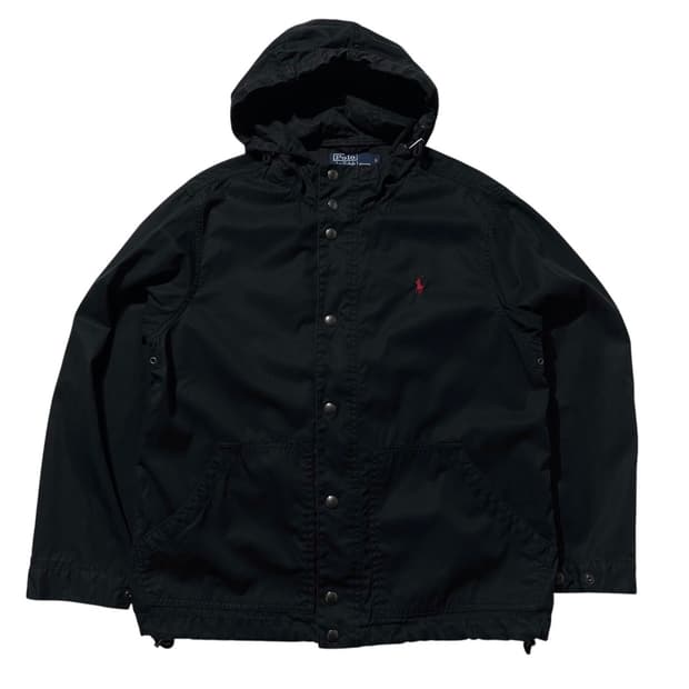 폴로 랄프로렌 코튼 후드 자켓 블랙