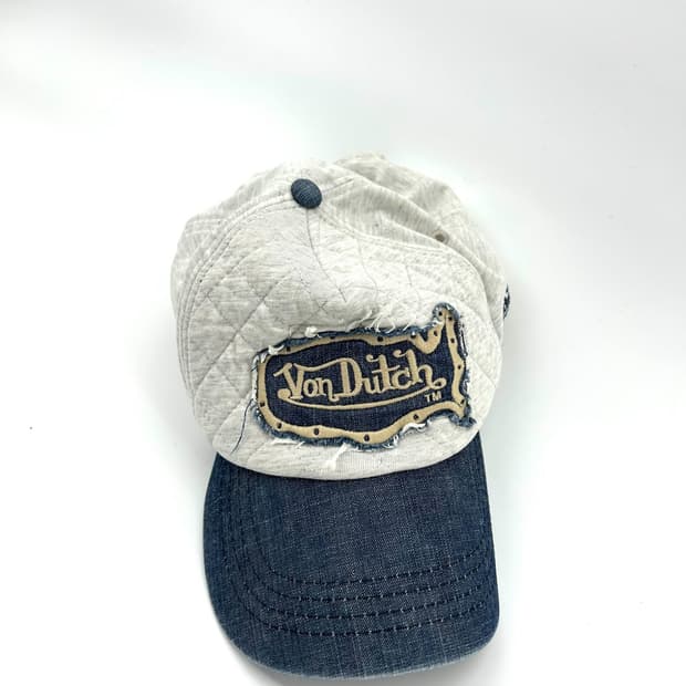 [Von Dutch] 본더치 데님 배색 패치 볼캡