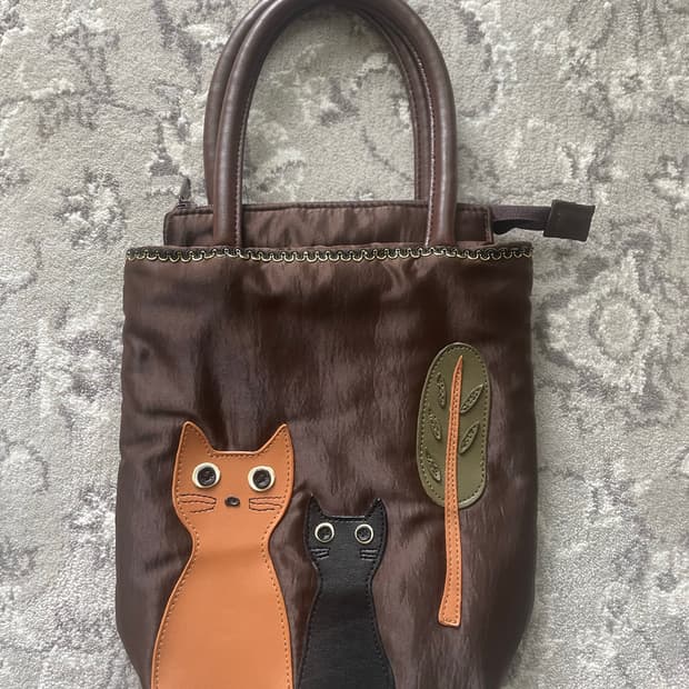 빈티지 모리걸 고양이 미니 토트백 🐱🤎