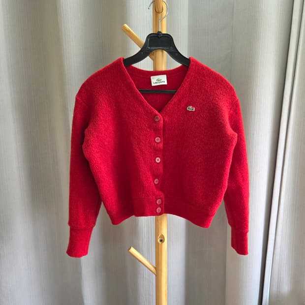 라코스테 빨간색 가디건 95#최상급