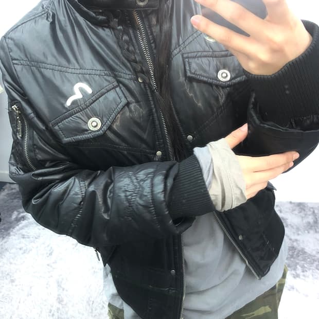 에비수 블랙 경량패딩