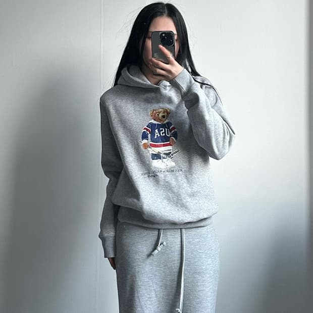 폴로 랄프로렌 신형 하키베어 그레이 후드티