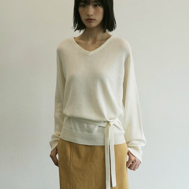 르누이 홀가먼트 Emillie scarf knit (Ivory)