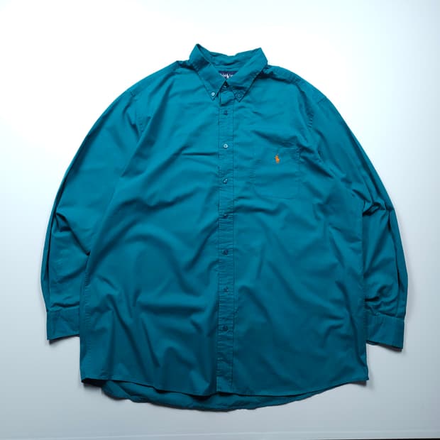 폴로 랄프로렌 포니 로고 미니멀 솔리드 오버핏 셔츠 (XXL)