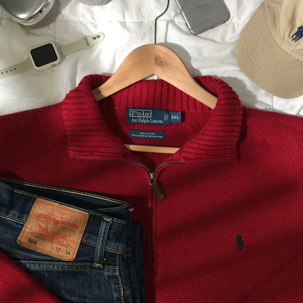 (MAN) 폴로랄프로렌 반집업 니트 스웨터 XXL