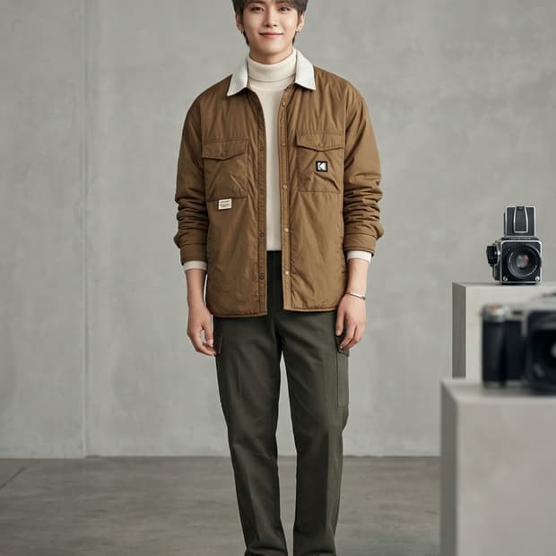 코닥(KODAK) 코듀로이 카라 퀼팅 자켓