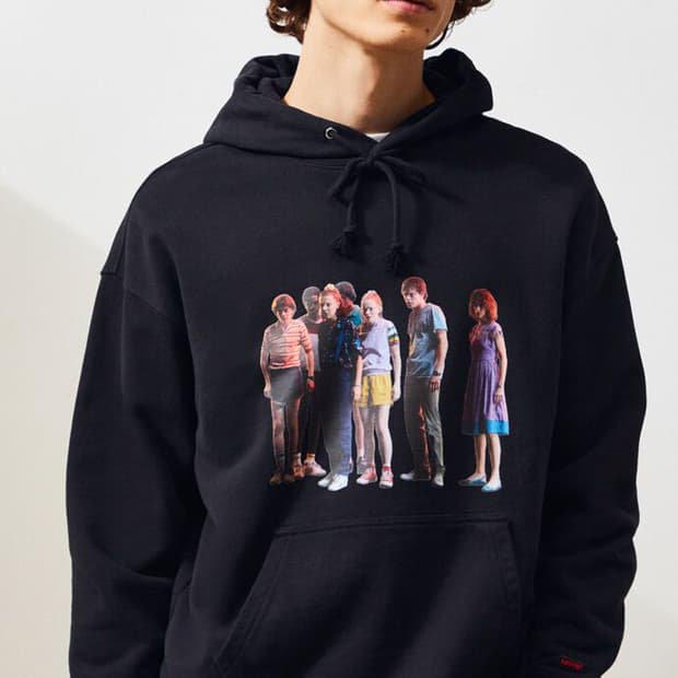 리바이스 기묘한 이야기 콜라보 후드티 블랙