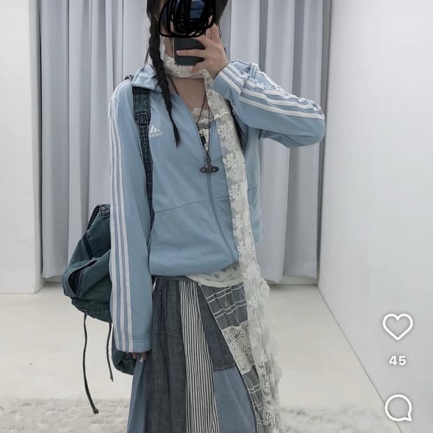 선가든파티 미라이클립 빈티지 아디다스 코디 세트