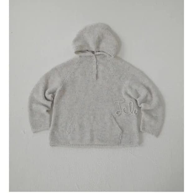 fletta 레터링 니트 후드 (믹스)