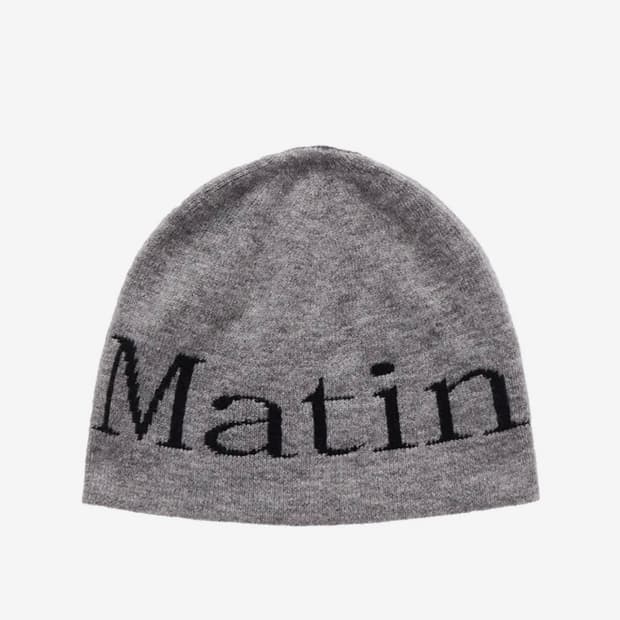 matin kim 마뗑킴 로고 자카드 숏 비니 그레이