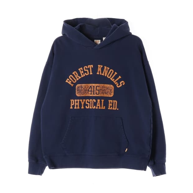 리바이스 골드탭 빈티지 프린팅 네이비 후드티 M