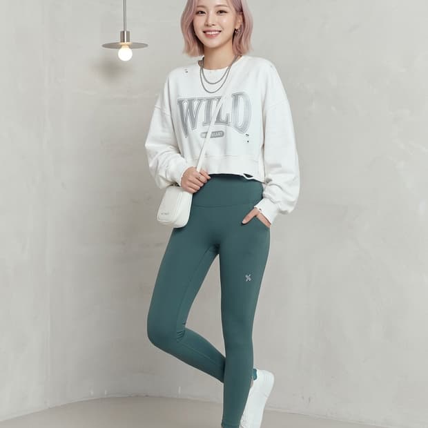 젝시믹스(XEXYMIX) 하이웨스트 레깅스 애쉬그린
