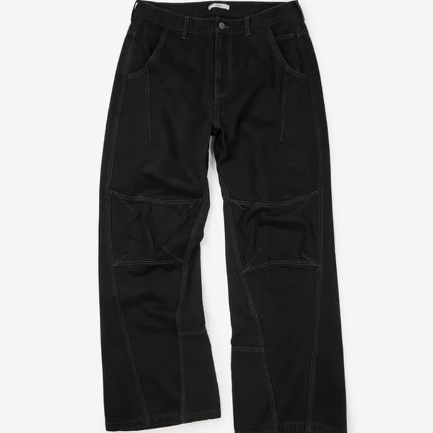 Curved panel denim pants2.0
