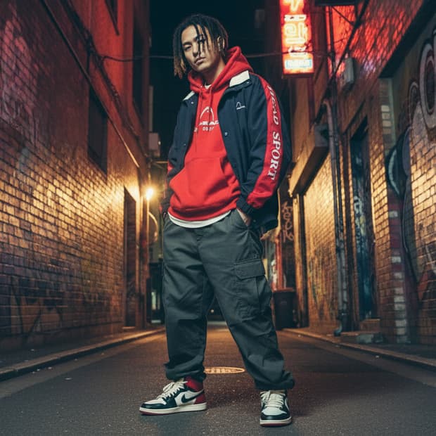 HEAD 90's 올드스쿨 박시 헤비 바람막이 105