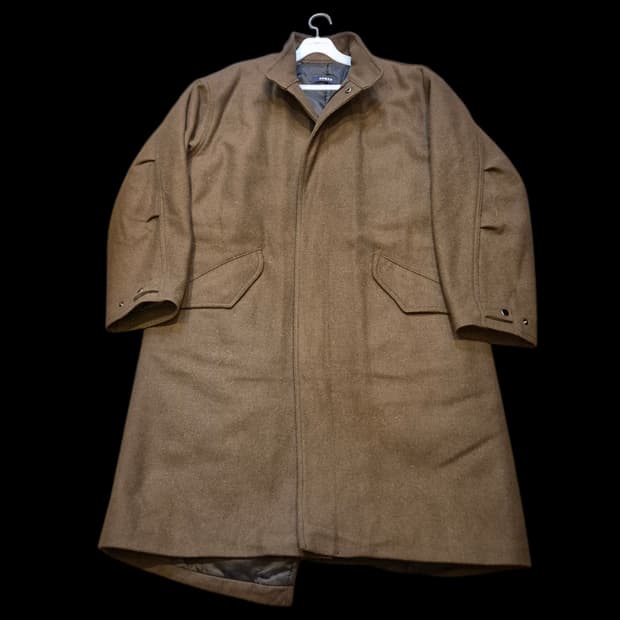 실사이즈 L~XL(착샷잇음) 브라운 울 롱코트