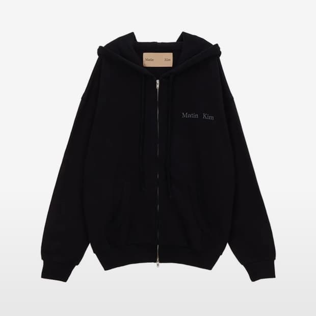 MATIN SOLID LOGO ZIP-UP IN BLACK