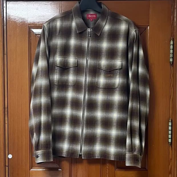 슈프림 쉐도우 플레이드 플란넬 셔츠 집업