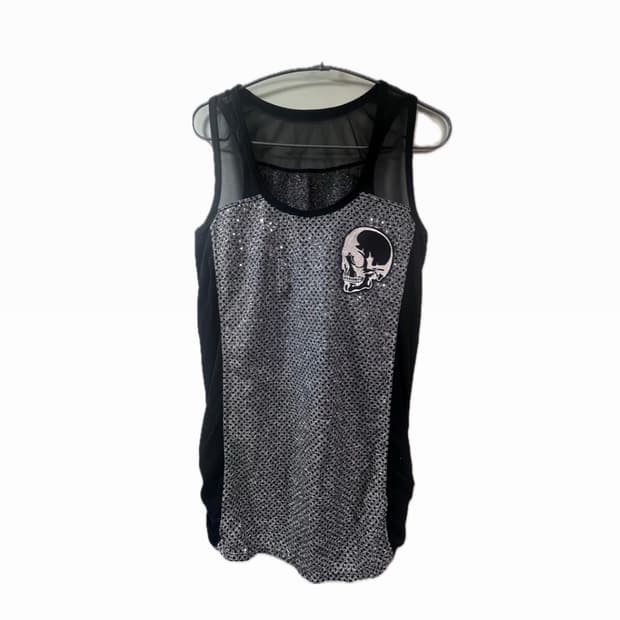 펑크 고딕 고스 갸루 걀펑 나시 해골 스컬 스팽클 나나깔 나나 민소매