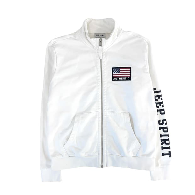 지프 화이트 성조기 집업 xl