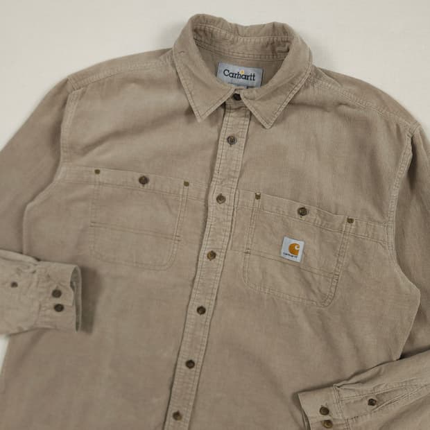 XL(105) 칼하트 리워크 코듀로이셔츠 다크베이지