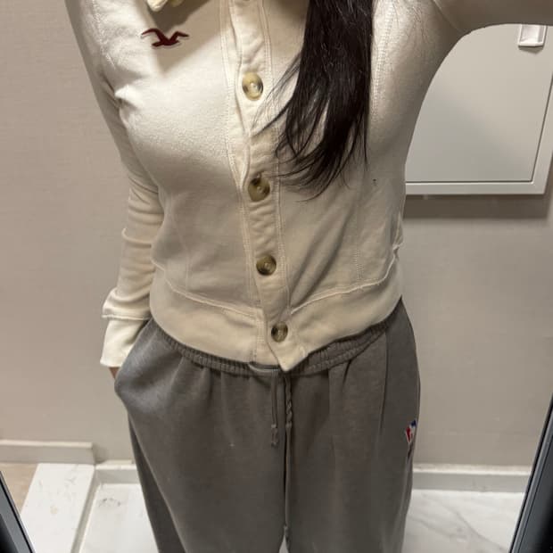 아베크롬비 화이트 집업 s